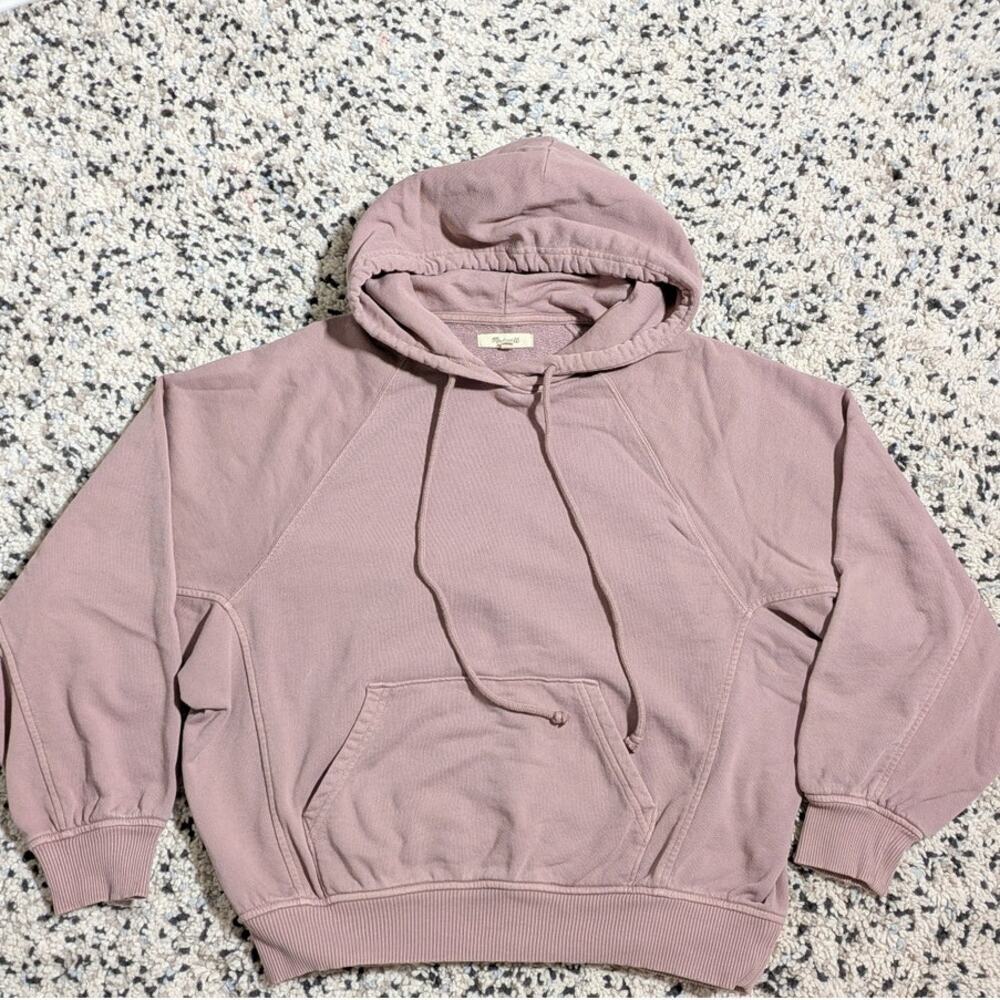 Madewell‎ Women's Size S Muted Mauve Pink Cotton Blend French Terry Hoodie